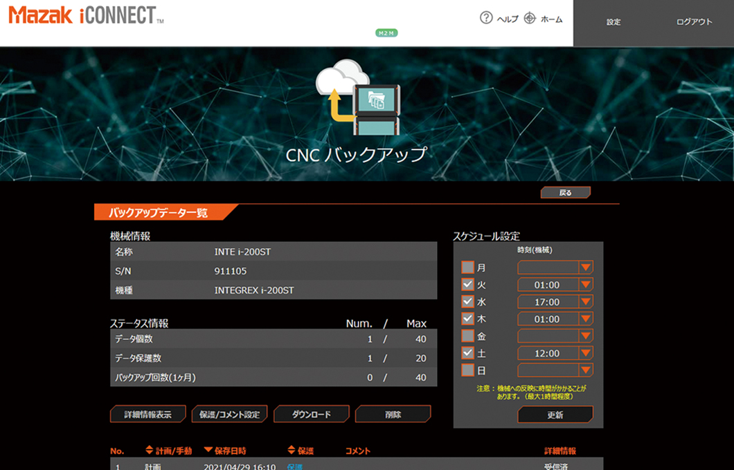 バックアップデータ一覧